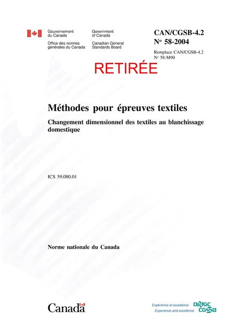 CAN/CGSB 4.2 NO. 58-2004