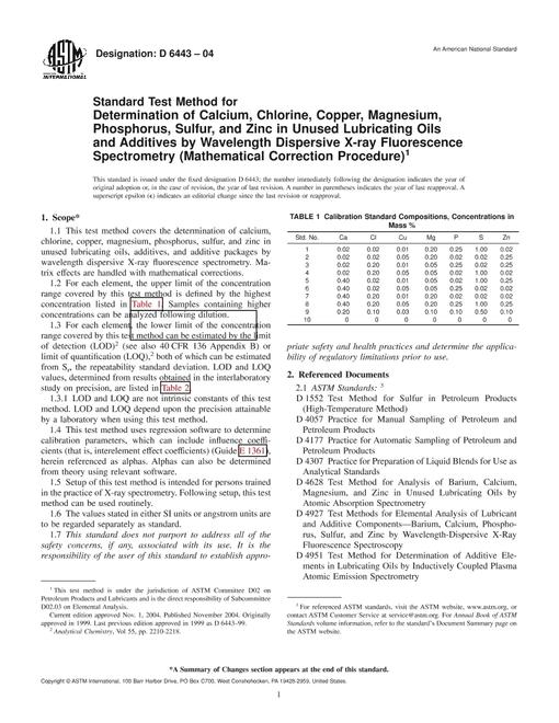 ASTM D6443-04