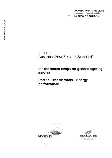 AS/NZS 4934.1(INT):2008