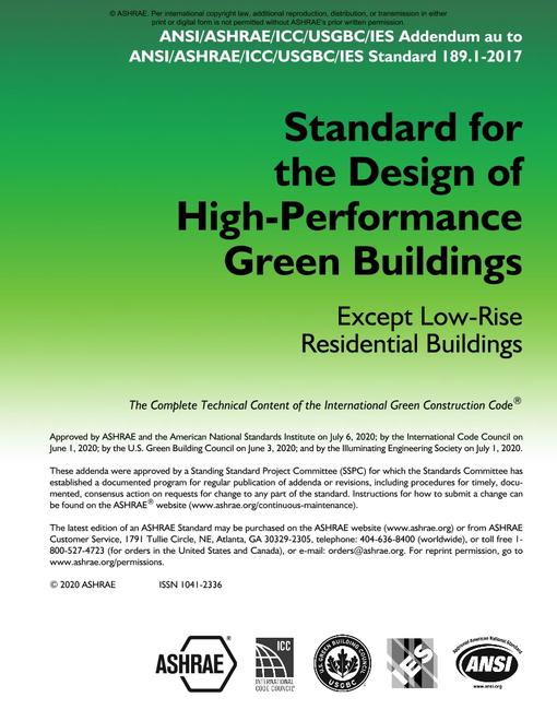 ASHRAE/ICC/USGBC/IES 189.1-2017 Addendum au