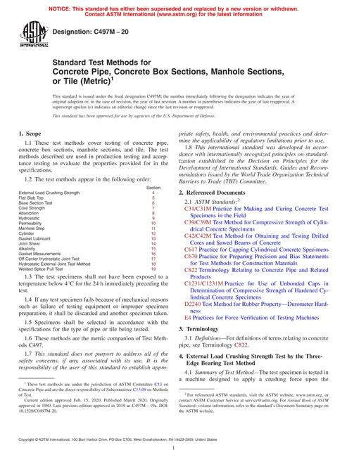 ASTM C497M-20