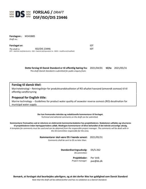 DANSK DSF/ISO/DIS 23446