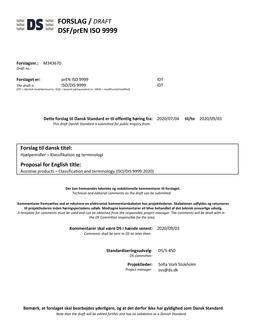 DANSK DSF/PREN ISO 9999