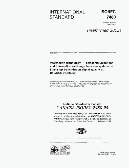 CAN/CSA-ISO/IEC 7480-95 (R2013)