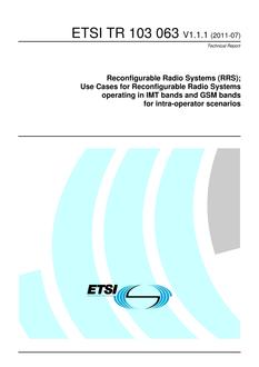 ETSI TR 103 063