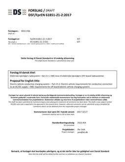 DANSK DSF/FPREN 61851-21-2