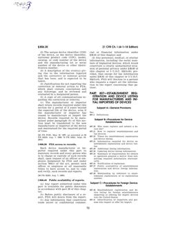 FDA 21 CFR PART 807