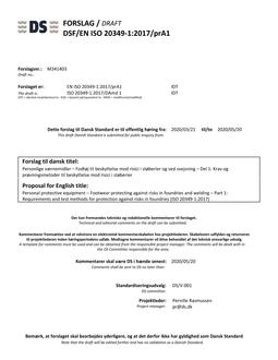 DANSK DSF/EN ISO 20349-1/PRA1