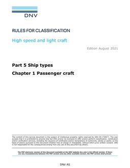 DNV DNV-RU-HSLC PART 5 CHAPTER 1