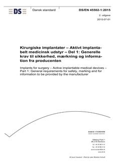 DANSK DS/EN 45502-1