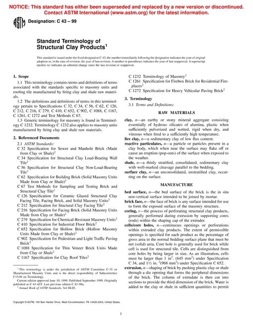 ASTM C43-99