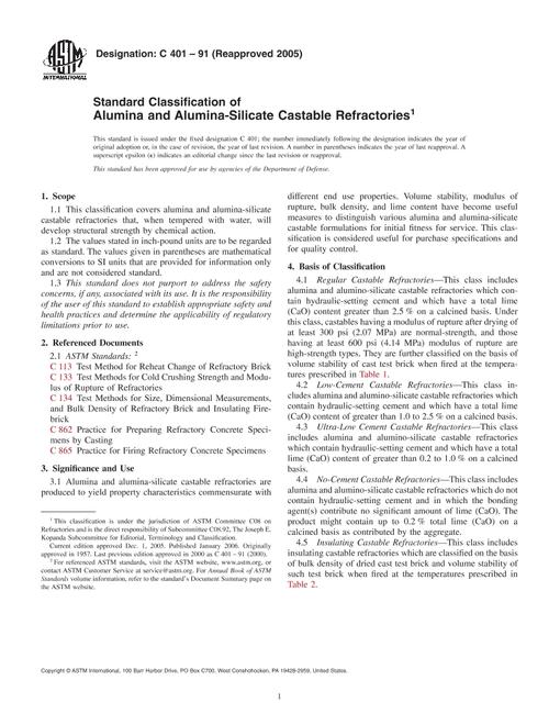 ASTM C401-91(2005)