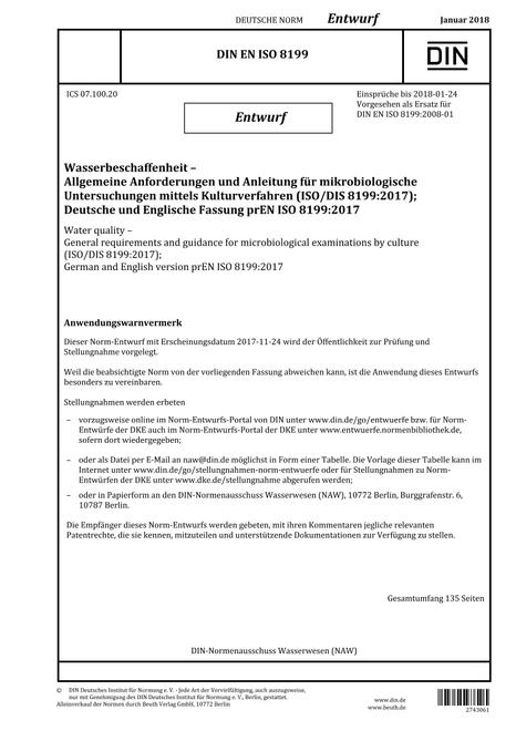 DIN EN ISO 8199 - DRAFT