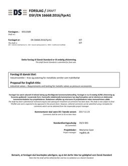 DANSK DSF/EN 16668/FPRA1
