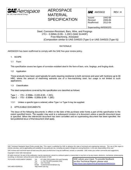 SAE AMS5632H