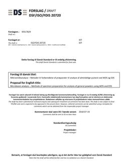 DANSK DSF/ISO/FDIS 20720