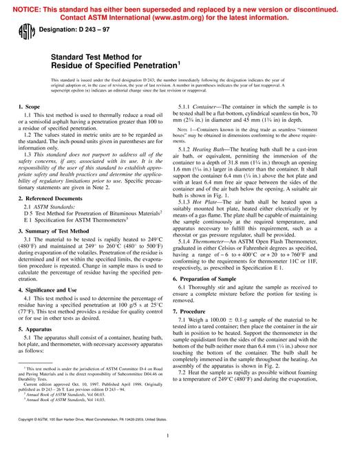 ASTM D243-97