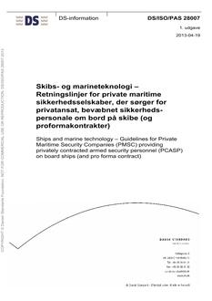 DANSK DS/ISO/PAS 28007
