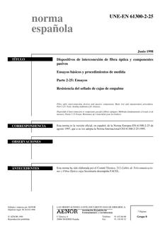 AENOR UNE-EN 61300-2-25
