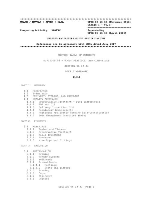 NAVY UFGS-06 13 33