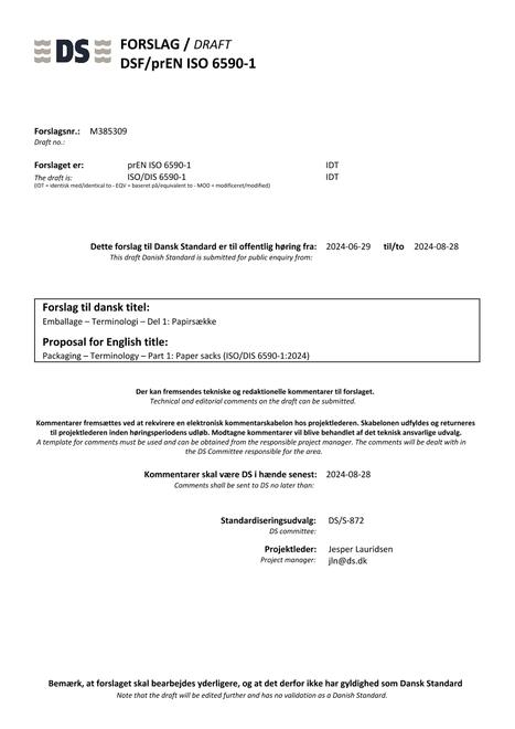 DANSK DSF/PREN ISO 6590-1