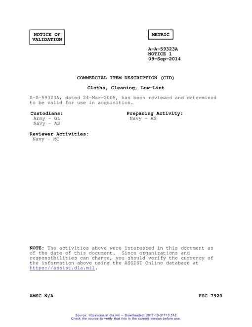 CID A-A-59323A Notice 1 - Validation 1