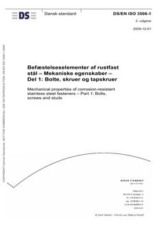 DANSK DS/EN ISO 3506-1