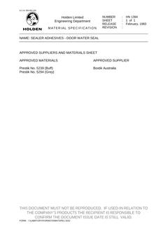 HOLDEN HN 1394
