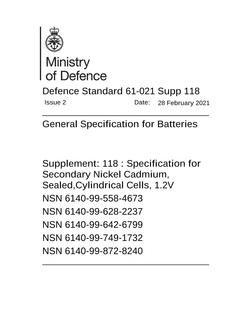 MODUK DEF STAN 61-021: SUPP 118