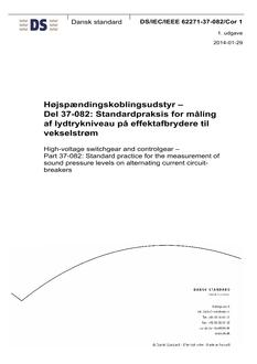 DANSK DS/IEC/IEEE 62271-37-082
