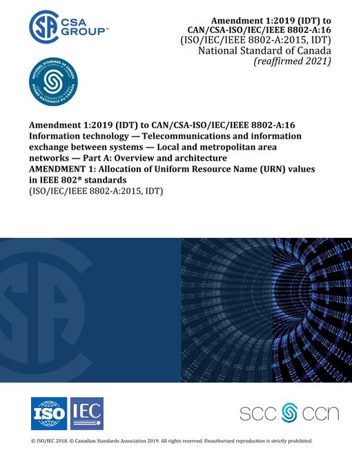 CAN/CSA-ISO/IEC/IEEE 8802-A:16 (R2021)