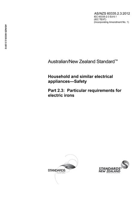 AS/NZS 60335.2.3:2012