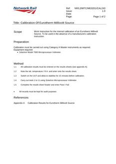 NR NR/L3/MTC/ME0201/CAL243 ISSUE 1