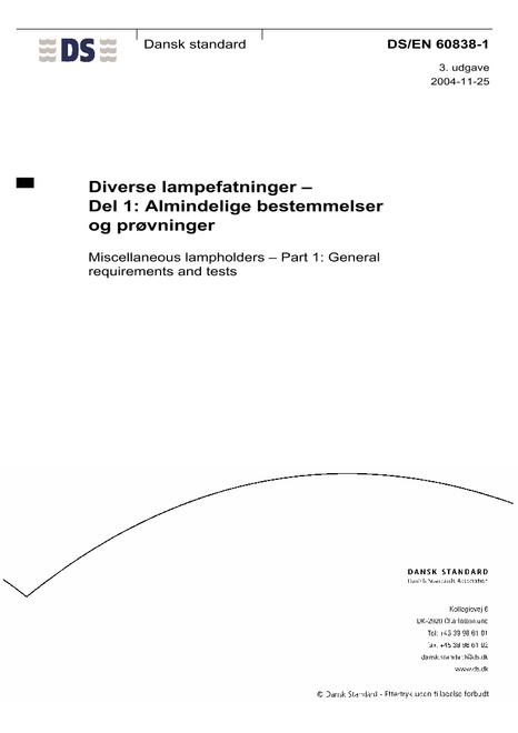 DANSK DS/EN 60838-1