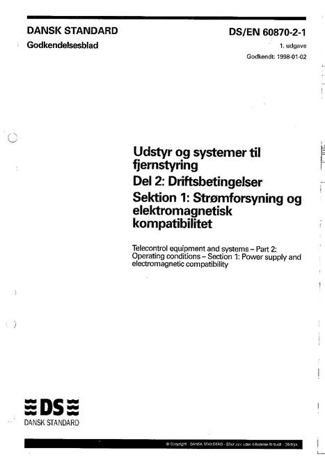 DANSK DS/EN 60870-2-1