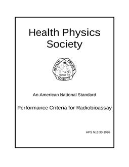 HPS ANSI/HPS N13.30