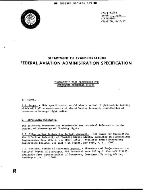 FAA FAA-E-1100 REV A