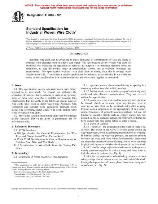 ASTM E2016-99e1