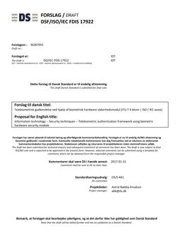 DANSK DSF/ISO/IEC FDIS 17922