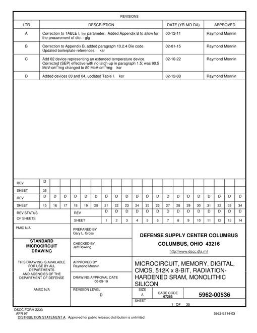 MIL DSCC 5962-00536D