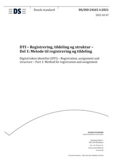 DANSK DS/ISO 24165-1