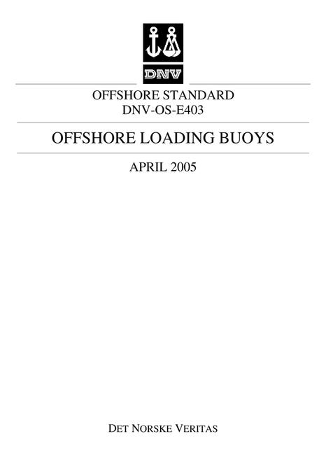 DNV DNV-OS-E403