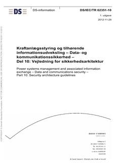 DANSK DS/IEC/TR 62351-10
