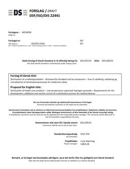 DANSK DSF/ISO/DIS 22441