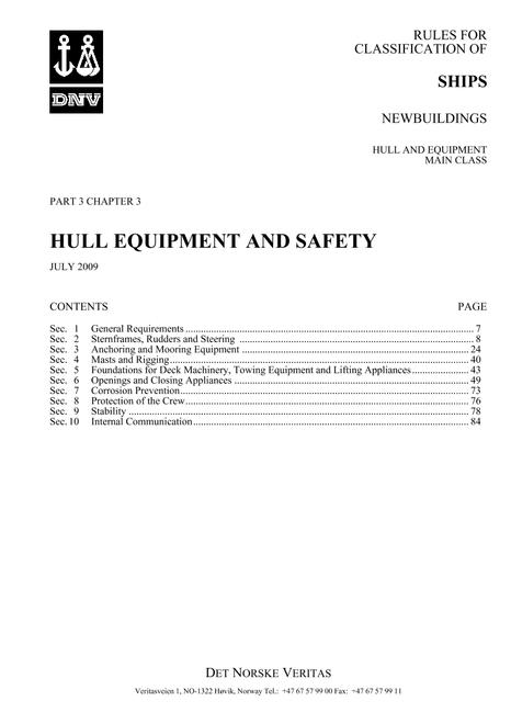 DNV DNV-RU-SHIPS PART 3 CHAPTER 3