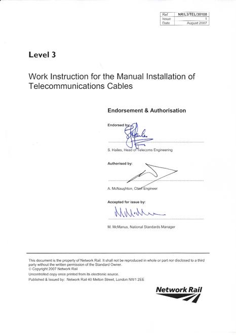 NR NR/L3/TEL/30108 ISSUE 1