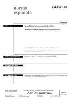AENOR UNE-ISO 21930