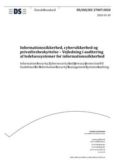 DANSK DS/ISO/IEC 27007