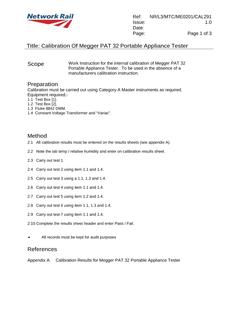 NR NR/L3/MTC/ME0201/CAL291 ISSUE 1