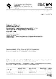 SNV SN ISO 4407